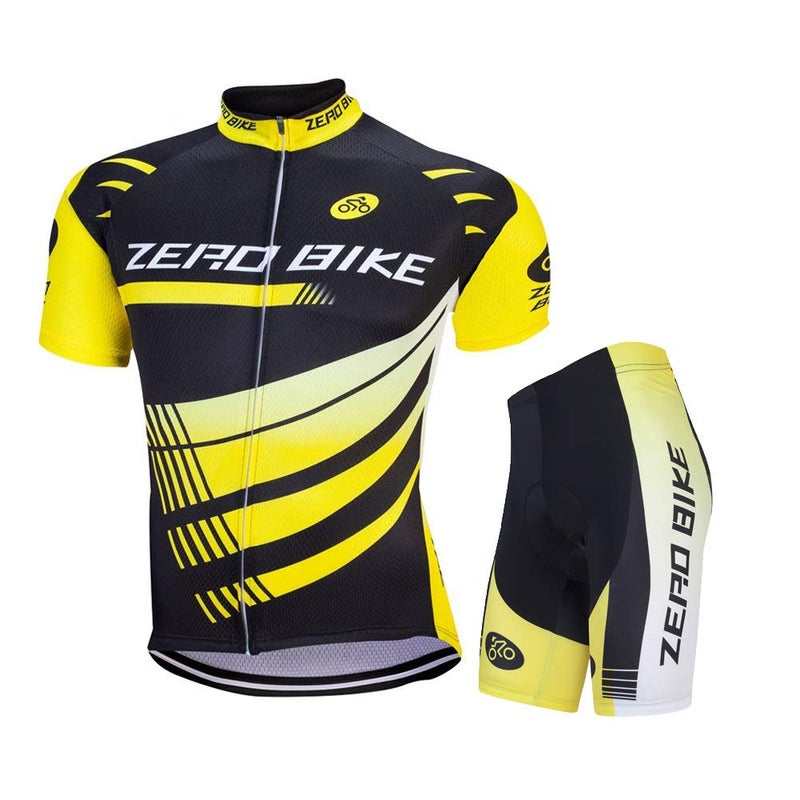 ZEROBIKEÂ® Men Breathable Quick Dry Comfortable Short Sleeve Jersey + Padded Shorts Cycling Clothing Set Cycling Wear Clothes - Image 1
